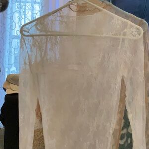 Elegant White Lace Women's Top